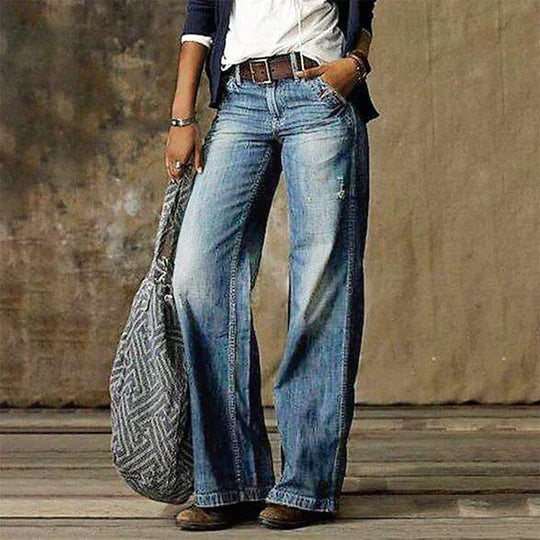 Golvhavn | Dame Vide Jeans med Høj Talje - Light Blue - Image 1