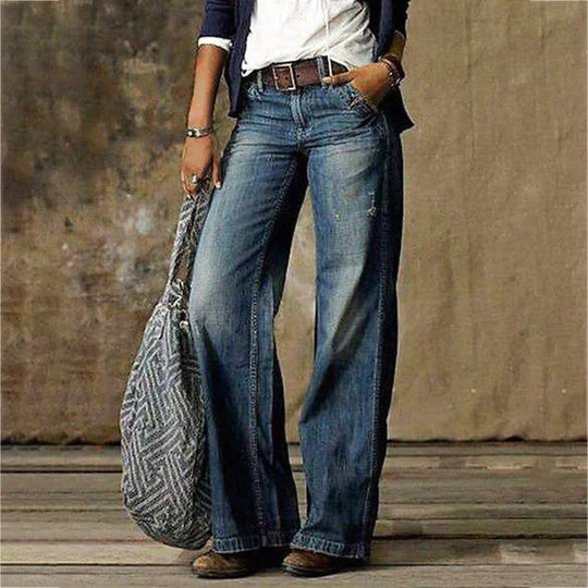 Golvhavn | Dame Vide Jeans med Høj Talje - Light Blue - Image 3