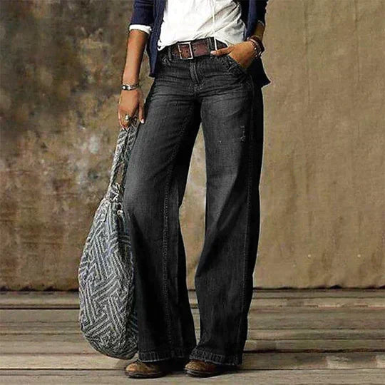 Golvhavn | Dame Vide Jeans med Høj Talje - Light Blue - Image 5