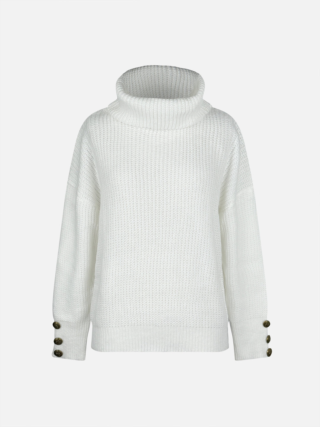 Aldona | Dame Strik Rullekrave Sweater - White - Image 5