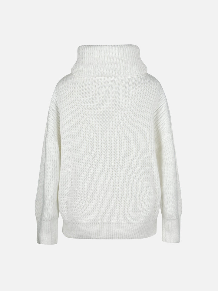 Aldona | Dame Strik Rullekrave Sweater - White - Image 6