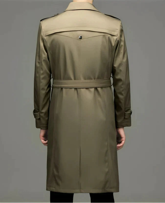 Aldwin | Herre lang trenchcoat dobbeltknappet - Navy - Image 3