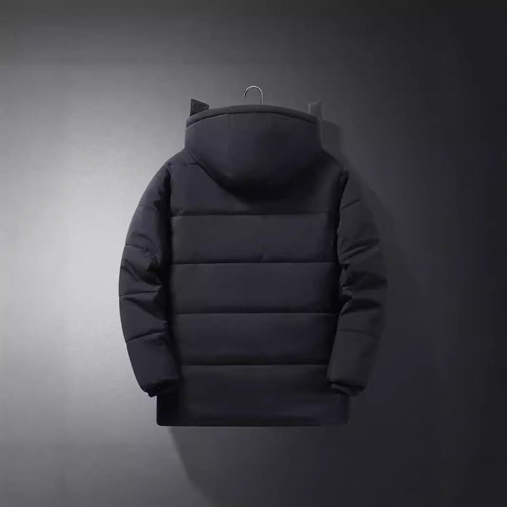 Alrik | Herre vinterjakke med fleece-for og hætte - Black - Image 3