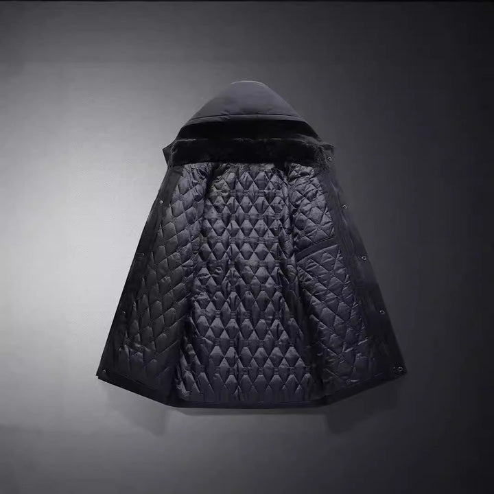 Alrik | Herre vinterjakke med fleece-for og hætte - Black - Image 5