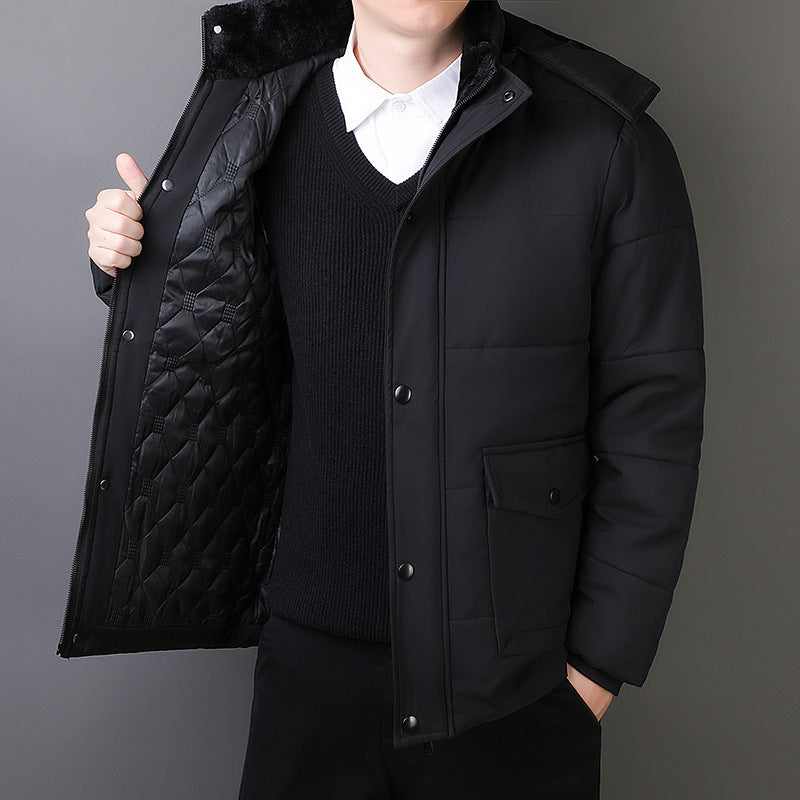 Alrik | Herre vinterjakke med fleece-for og hætte - Black - Image 6