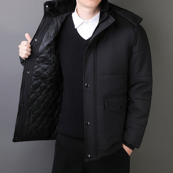 Alrik | Herre vinterjakke med fleece-for og hætte - Black - Image 6