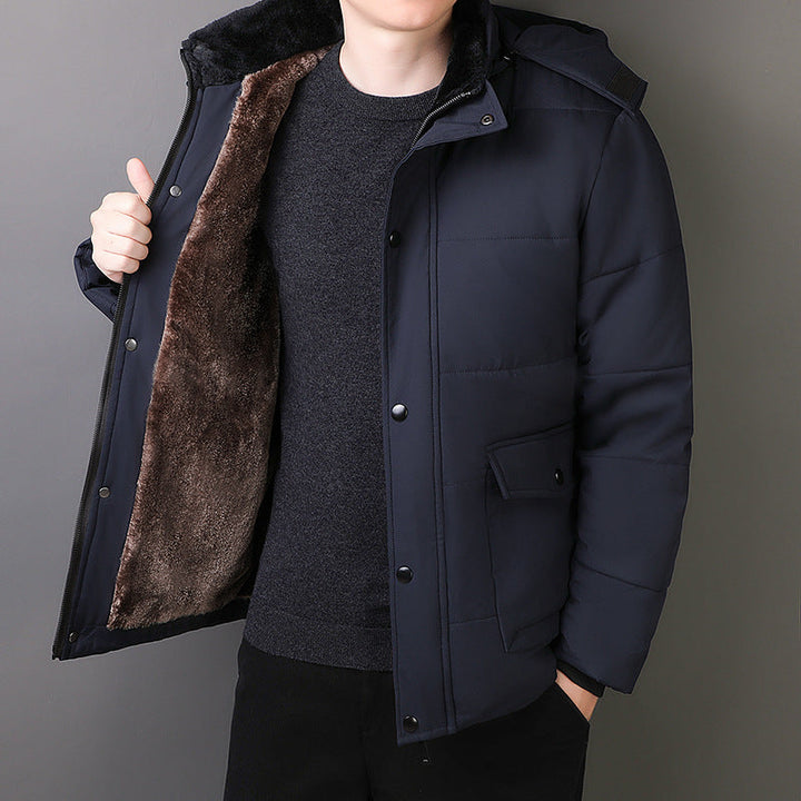 Alrik | Herre vinterjakke med fleece-for og hætte - Black - Image 7