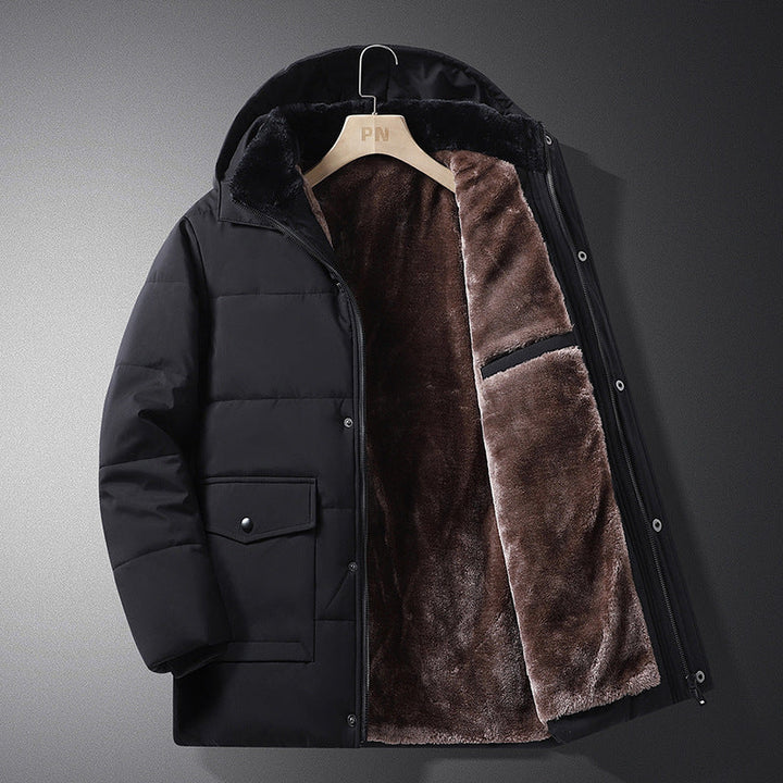 Alrik | Herre vinterjakke med fleece-for og hætte - Black - Image 9