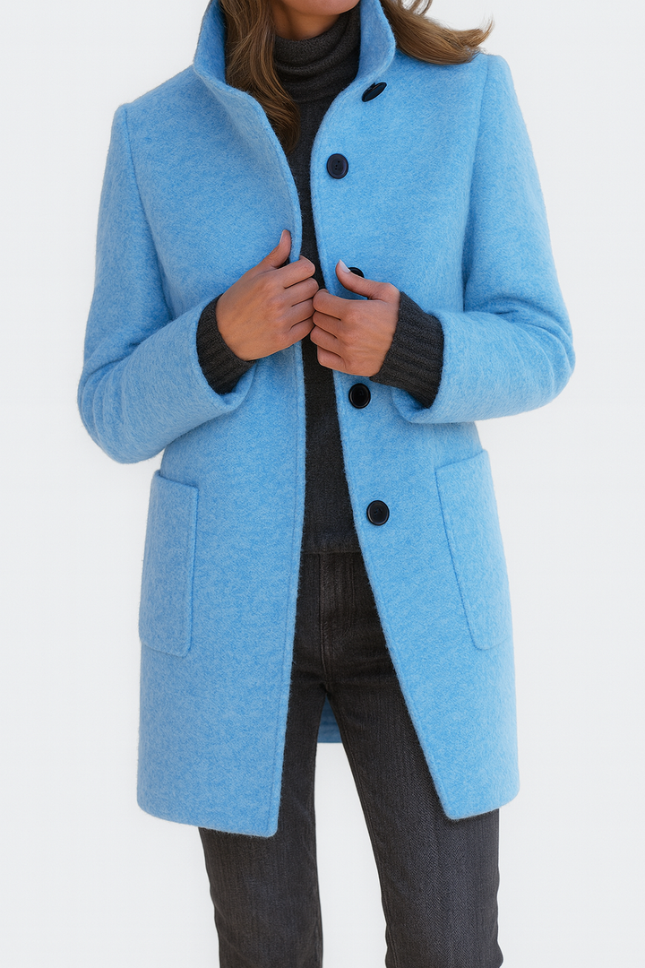 Annika | Dame Vinterfrakke Uld - Light Grey - Image 10