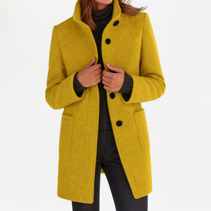 Annika | Dame Vinterfrakke Uld - Light Grey - Image 11
