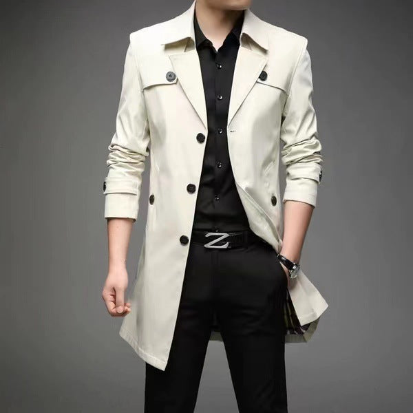 Arvid | Herre Trenchcoat Slim Fit Frakke - Dark Grey - Image 10