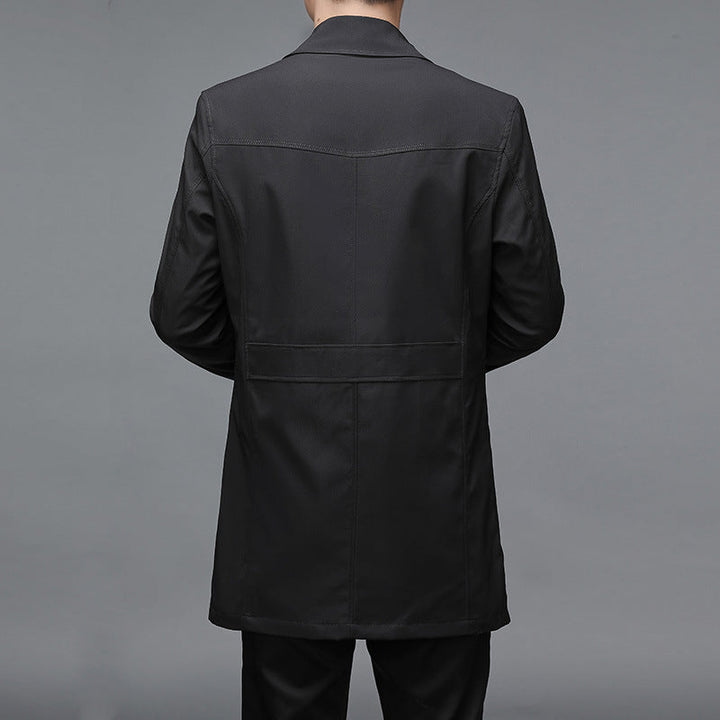 Arvid | Herre Trenchcoat Slim Fit Frakke - Dark Grey - Image 4