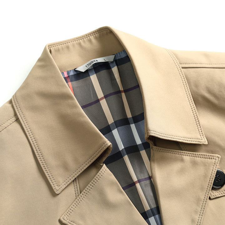 Arvid | Herre Trenchcoat Slim Fit Frakke - Dark Grey - Image 5
