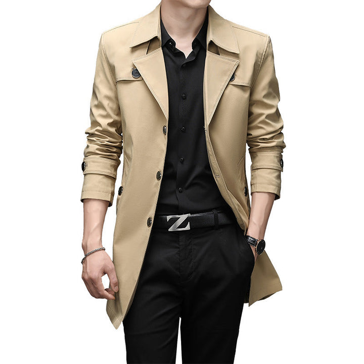 Arvid | Herre Trenchcoat Slim Fit Frakke - Dark Grey - Image 6