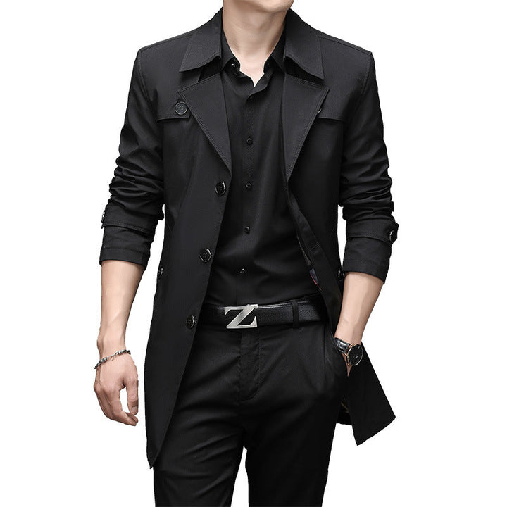 Arvid | Herre Trenchcoat Slim Fit Frakke - Dark Grey - Image 8