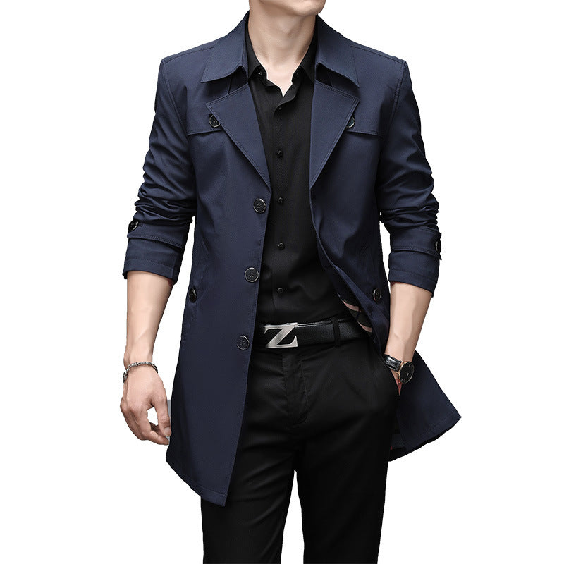 Arvid | Herre Trenchcoat Slim Fit Frakke - Dark Grey - Image 9