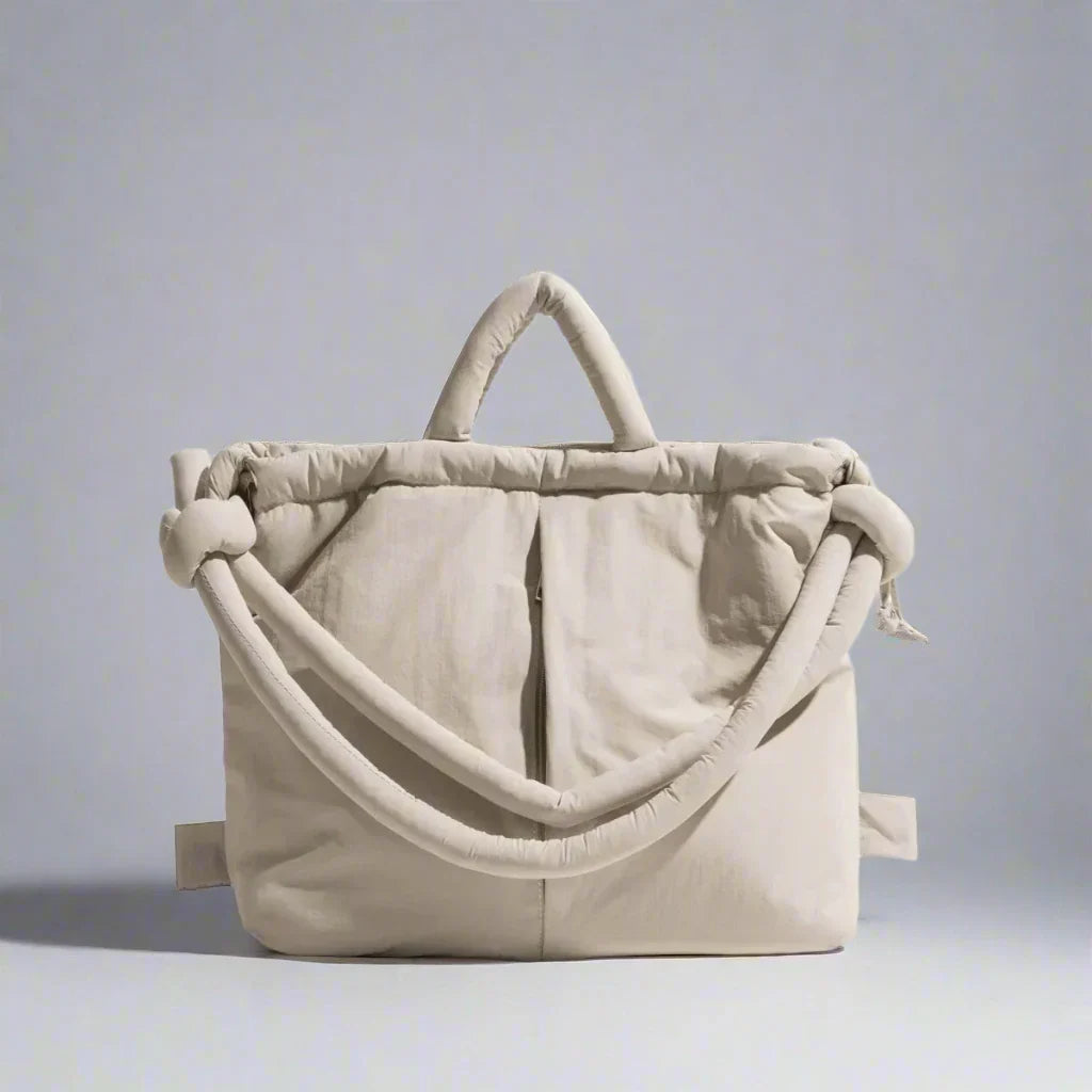 Astoria | Dame Quiltet Puffer Skulderpose - Beige - Image 1