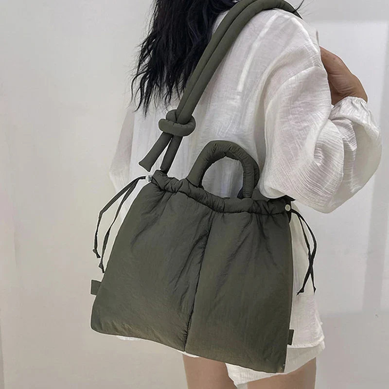 Astoria | Dame Quiltet Puffer Skulderpose - Beige - Image 2