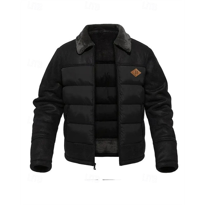 Baldwulf | Herre Vinterjakke Steppet med Fellkrave - Brown - Image 6