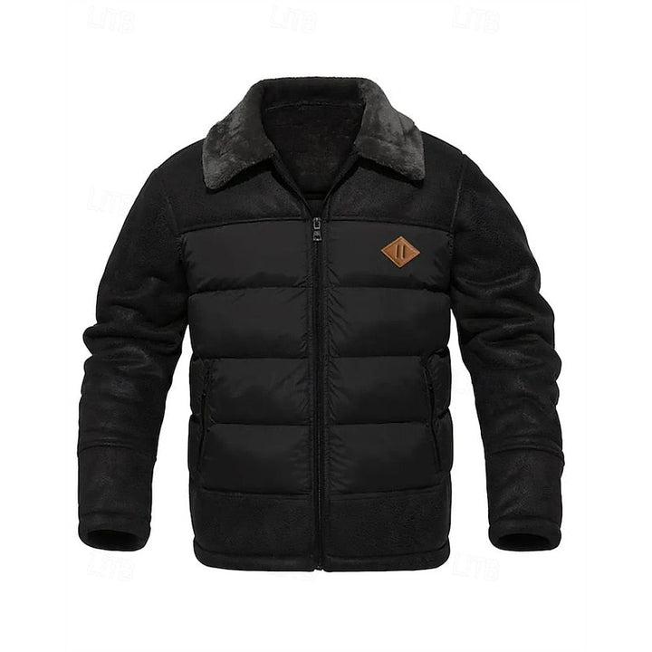 Baldwulf | Herre Vinterjakke Steppet med Fellkrave - Brown - Image 7