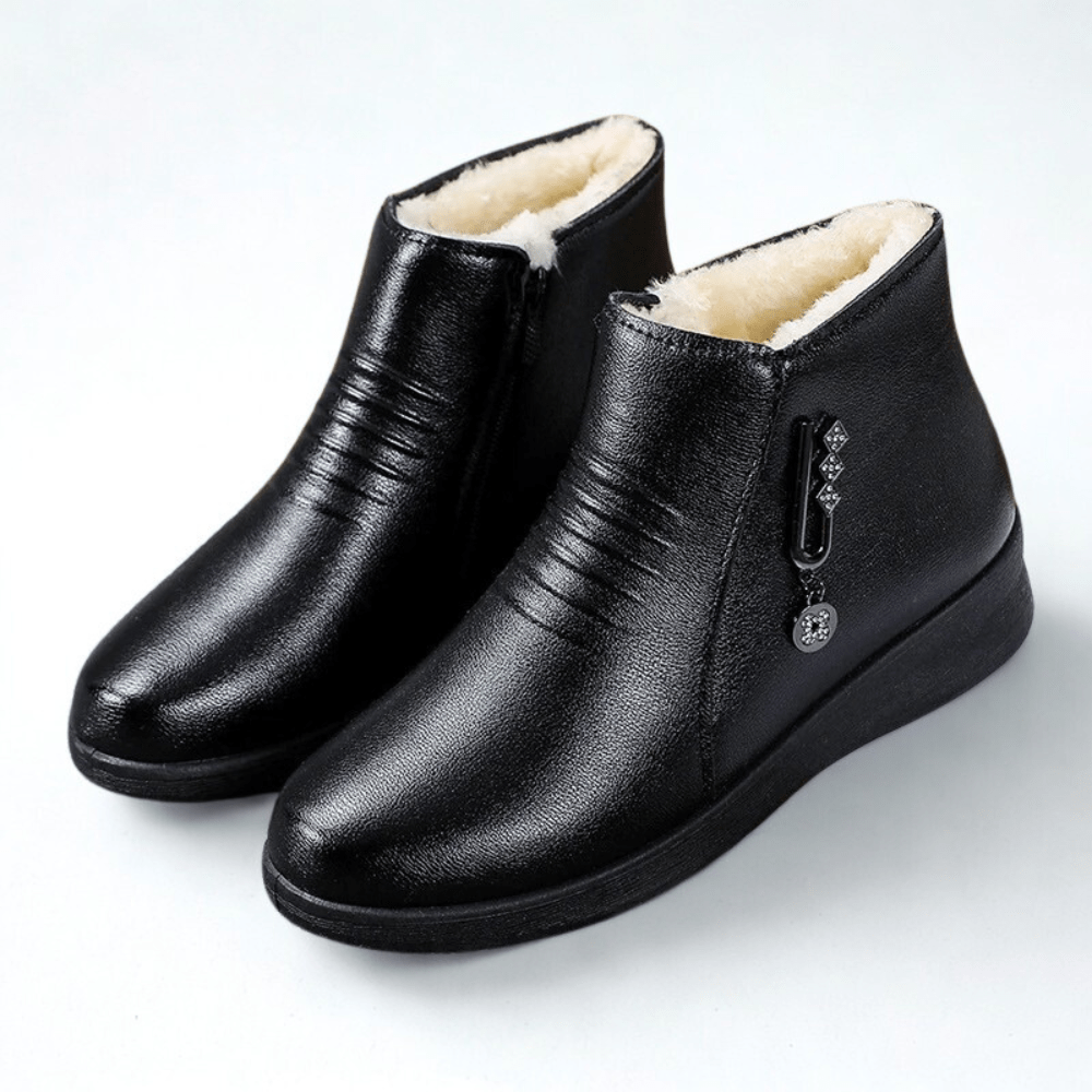 Belvona | Dame Vinter Støvletter med Pelsforing - Black - Image 1