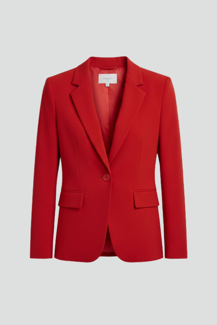Belvorn | Dame Rød Jakke Enkeltknapset Blazer - Red - Image 1