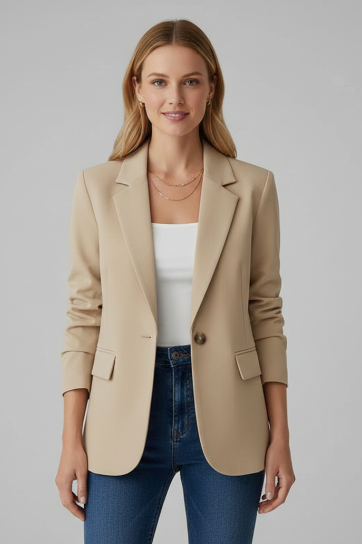 Belvorn | Dame Rød Jakke Enkeltknapset Blazer - Red - Image 9