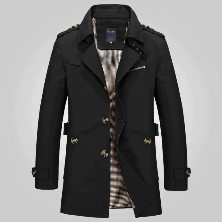 Bertram | Herre Trenchcoat Klassisk Frakke - Khaki - Image 3
