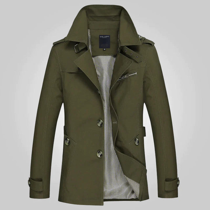 Bertram | Herre Trenchcoat Klassisk Frakke - Khaki - Image 4