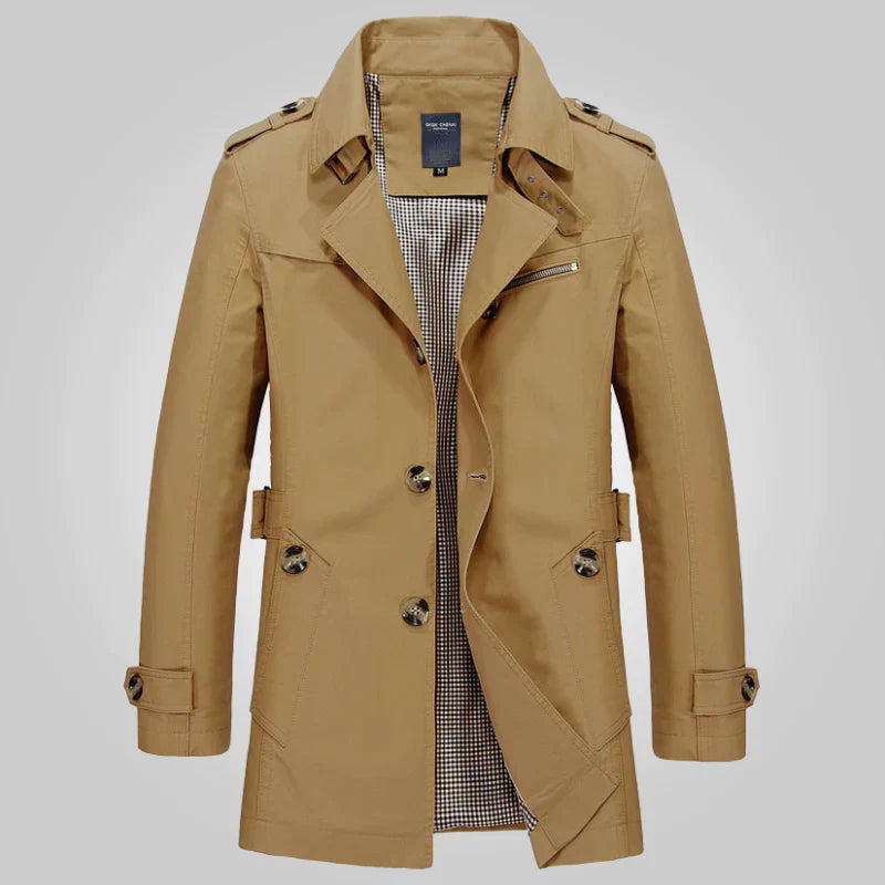 Bertram | Herre Trenchcoat Klassisk Frakke - Khaki - Image 5