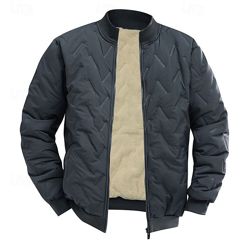 Birk | Herre Vinterjakke Fleece-Foret Bomberjacke - Dark Grey - Image 1