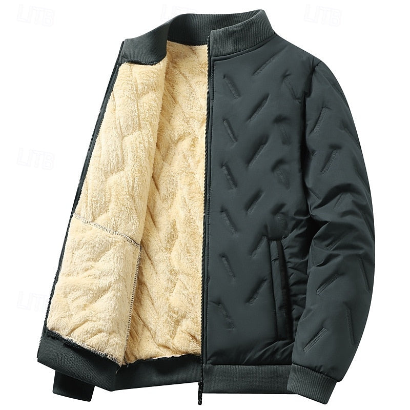 Birk | Herre Vinterjakke Fleece-Foret Bomberjacke - Dark Grey - Image 2