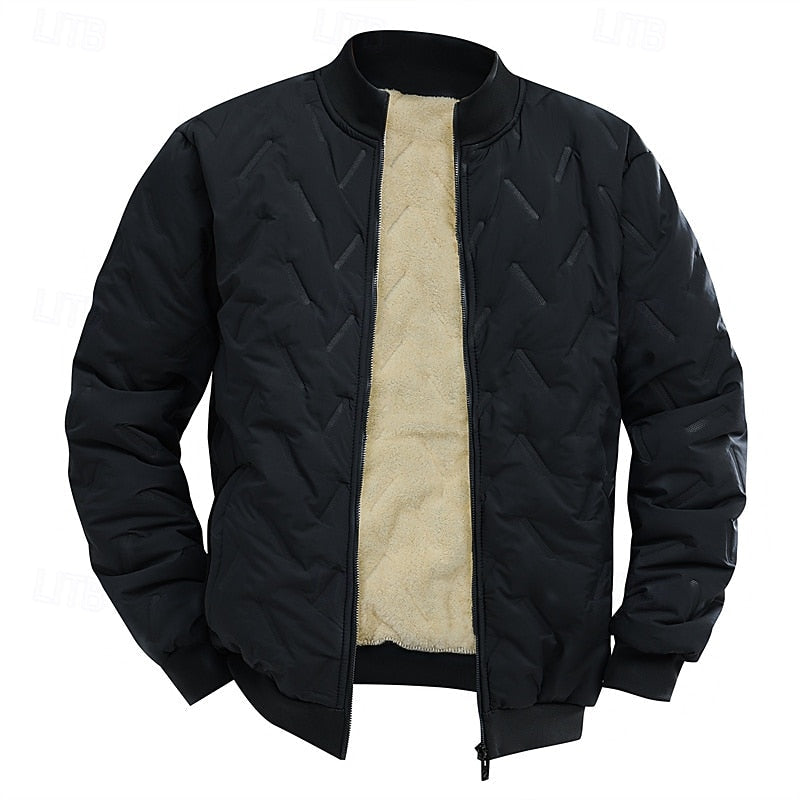 Birk | Herre Vinterjakke Fleece-Foret Bomberjacke - Dark Grey - Image 4