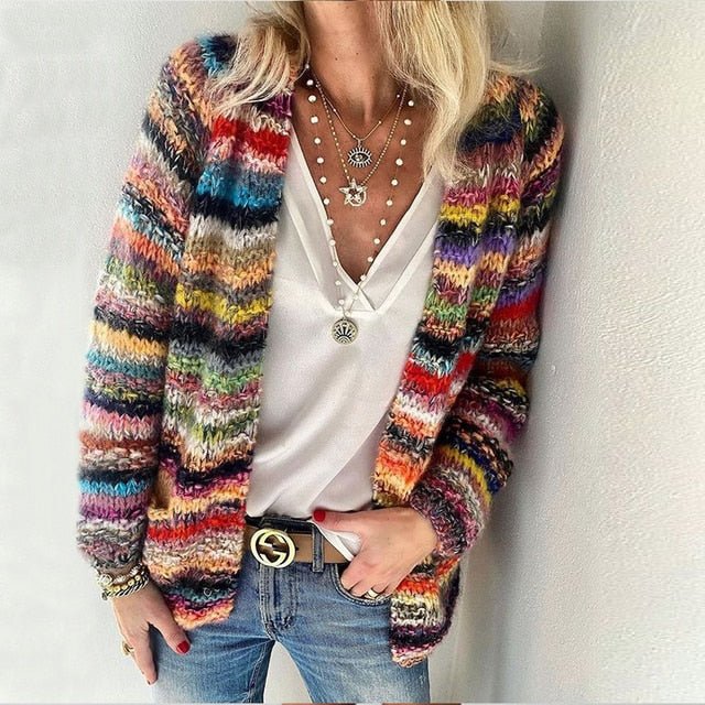 Calveth | Women's Multicolour Open Front Cardigan - Image 1