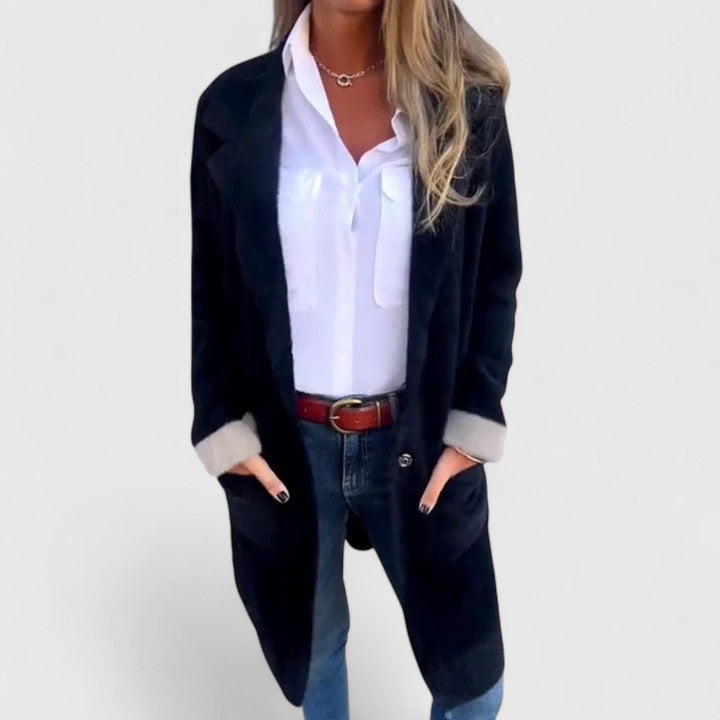Dagrun | Dame Strikket Cardigan Knælang - Green - Image 5