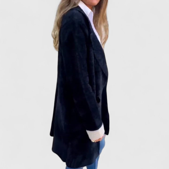 Dagrun | Dame Strikket Cardigan Knælang - Green - Image 6