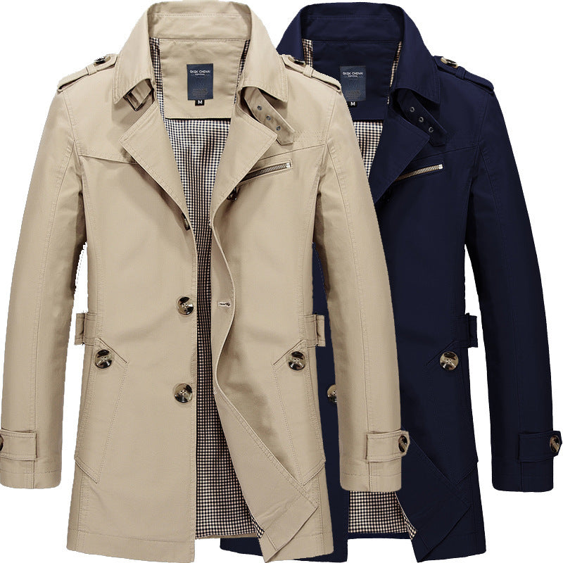 Dormund | Herre Trenchcoat Mellemlang Frakke - Image 1