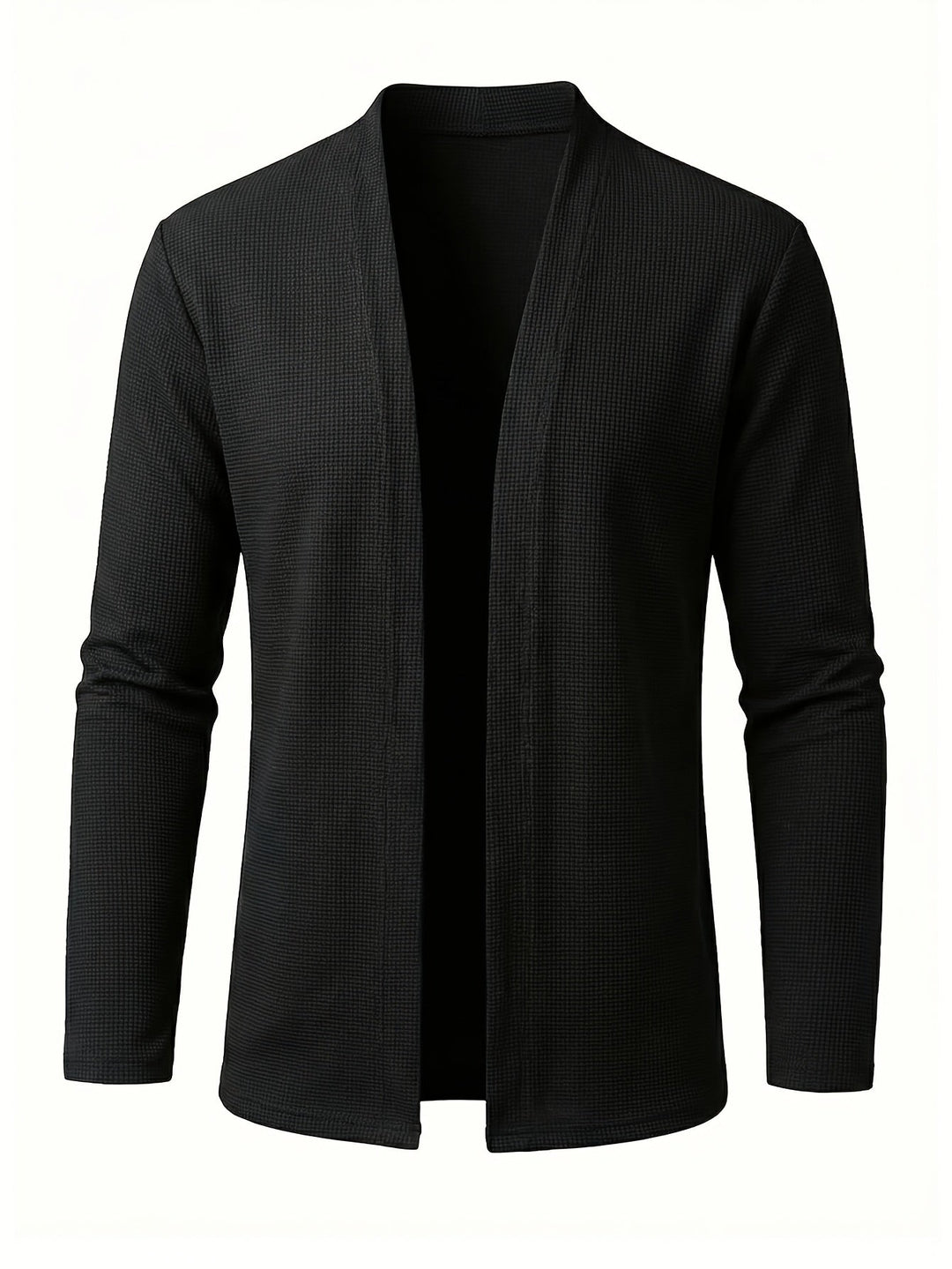 Edbert | Herre Strik Cardigan Åben Front - Black - Image 3