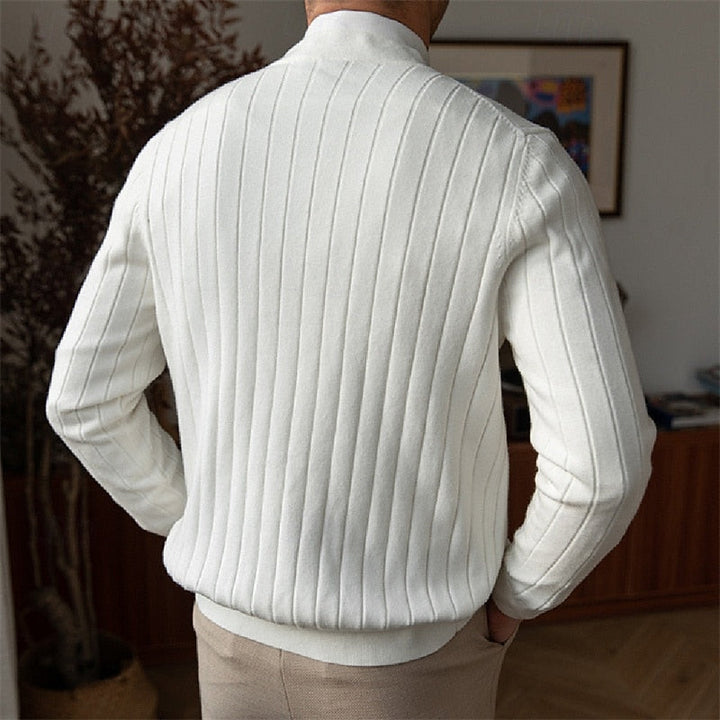 Edvald | Herre Strikjakke V-Udskæring Cardigan - Light Blue - Image 5