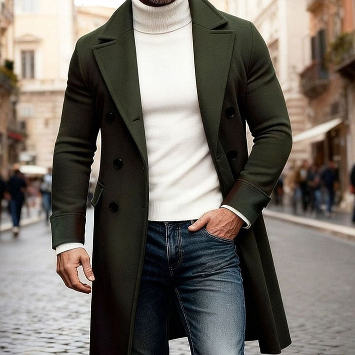 Edvin | Herre Vinterfrakke Lang Dobbeltknappet Overcoat - Image 10