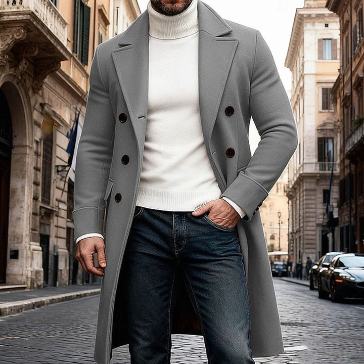 Edvin | Herre Vinterfrakke Lang Dobbeltknappet Overcoat - Image 12