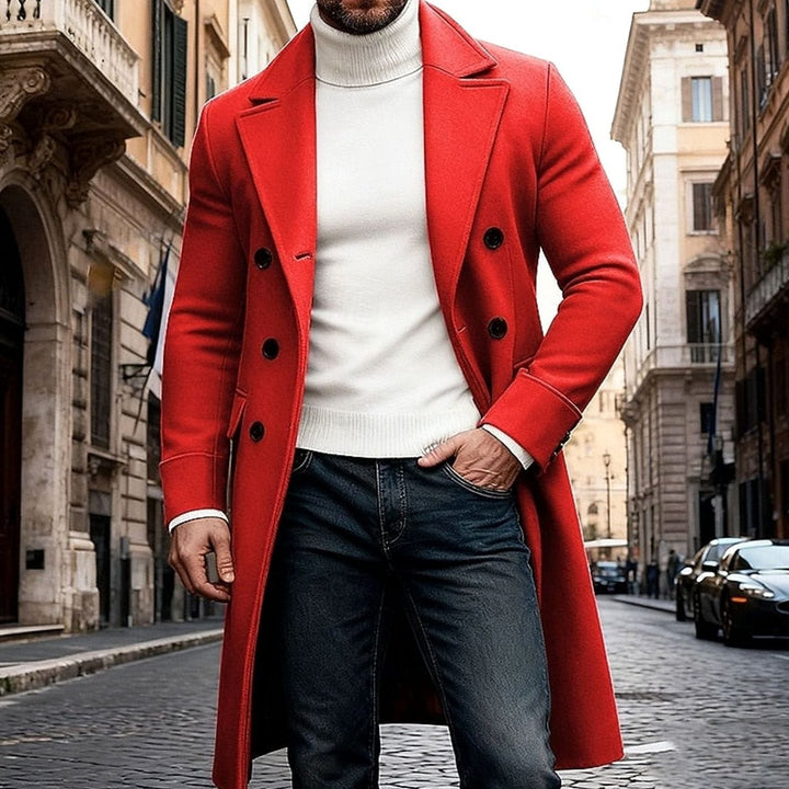 Edvin | Herre Vinterfrakke Lang Dobbeltknappet Overcoat - Image 13