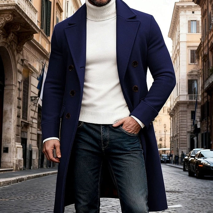 Edvin | Herre Vinterfrakke Lang Dobbeltknappet Overcoat - Image 14