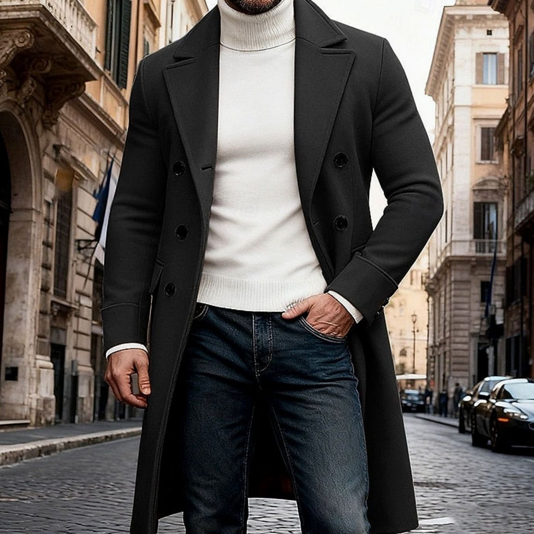 Edvin | Herre Vinterfrakke Lang Dobbeltknappet Overcoat - Image 16