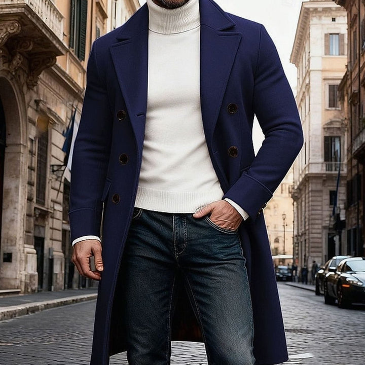 Edvin | Herre Vinterfrakke Lang Dobbeltknappet Overcoat - Image 6