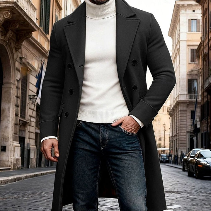 Edvin | Herre Vinterfrakke Lang Dobbeltknappet Overcoat - Image 8