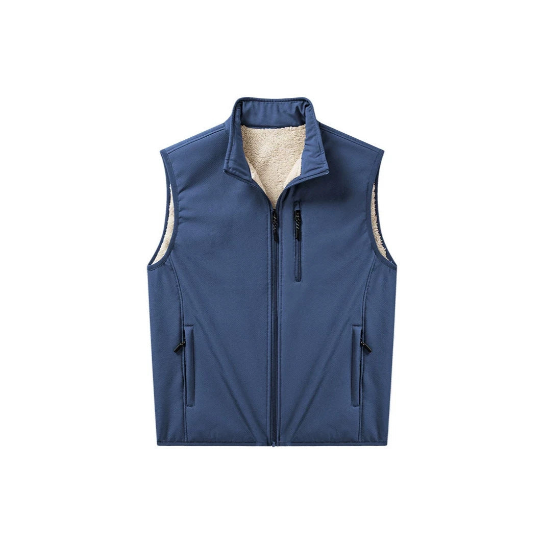 Edvold | Herre Softshell-Vest med Sherpa-For - Blue - Image 1