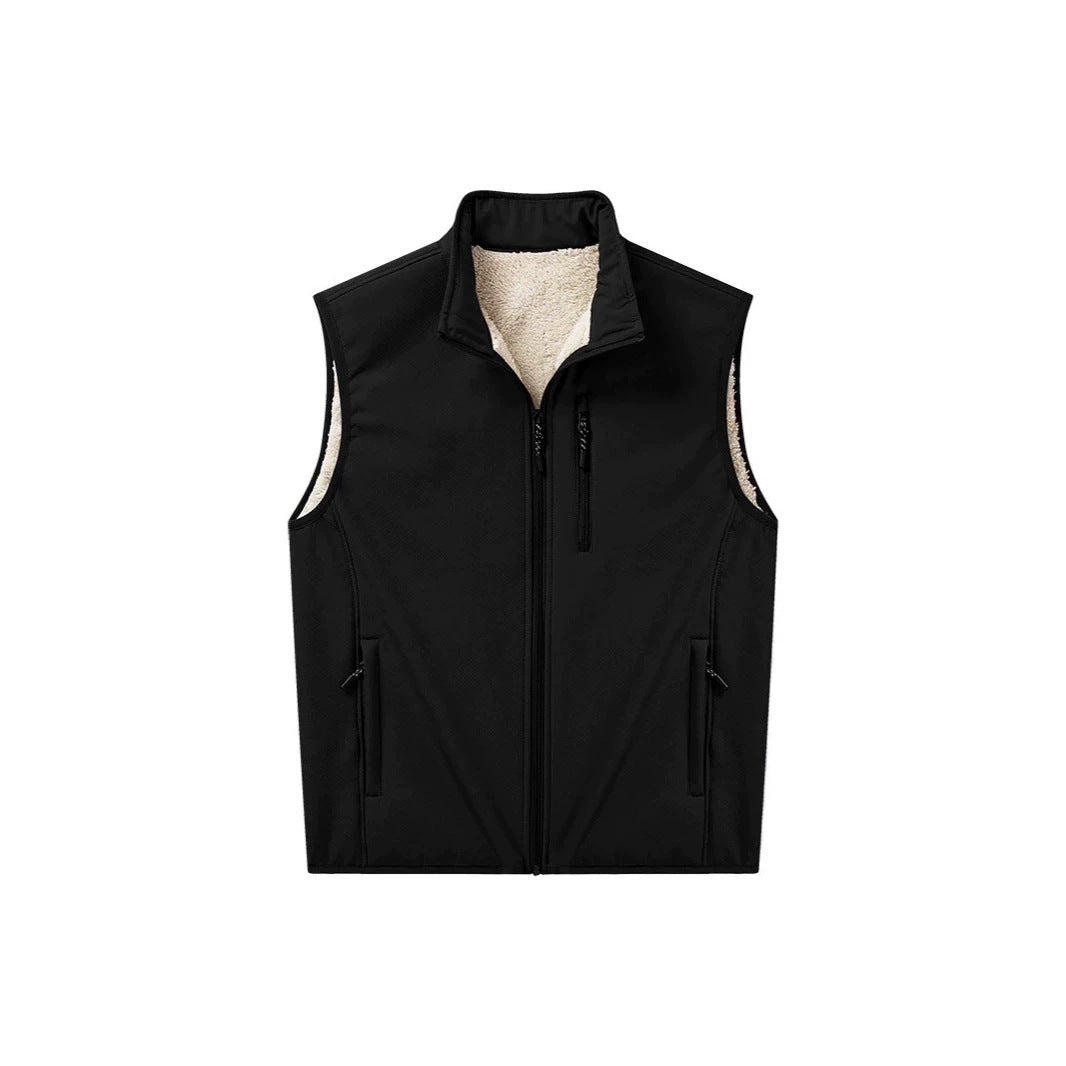 Edvold | Herre Softshell-Vest med Sherpa-For - Blue - Image 4