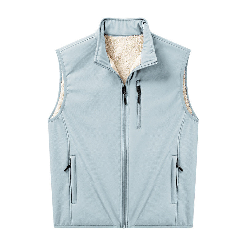 Edvold | Herre Softshell-Vest med Sherpa-For - Blue - Image 6