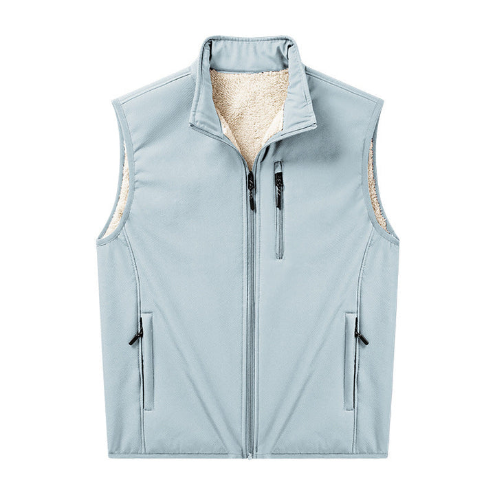Edvold | Herre Softshell-Vest med Sherpa-For - Blue - Image 6